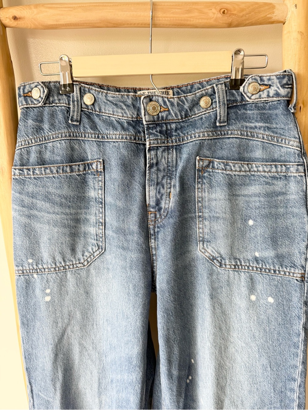 Free People We The Free Palmer Cuffed Wide Leg Jeans in 100 Years Wash 28 - Picture 8 of 15
